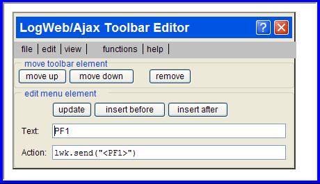 toolbar editor